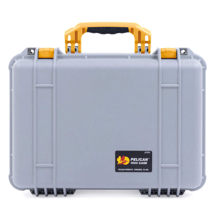 Pelican 1500 Case - Silver & Yellow
