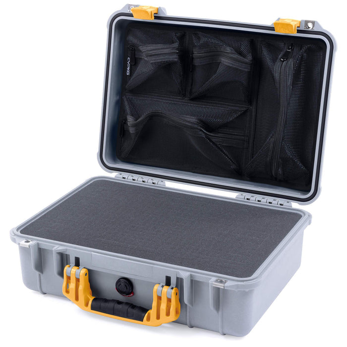 Pelican 1500 Case - Silver & Yellow