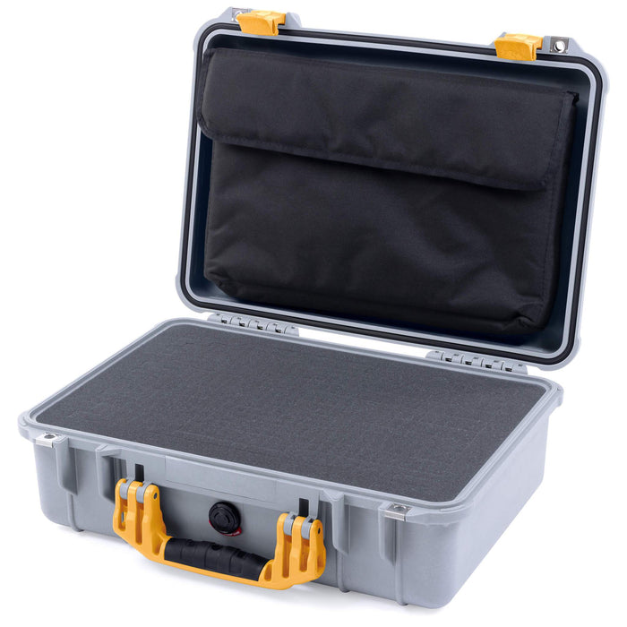 Pelican 1500 Case - Silver & Yellow