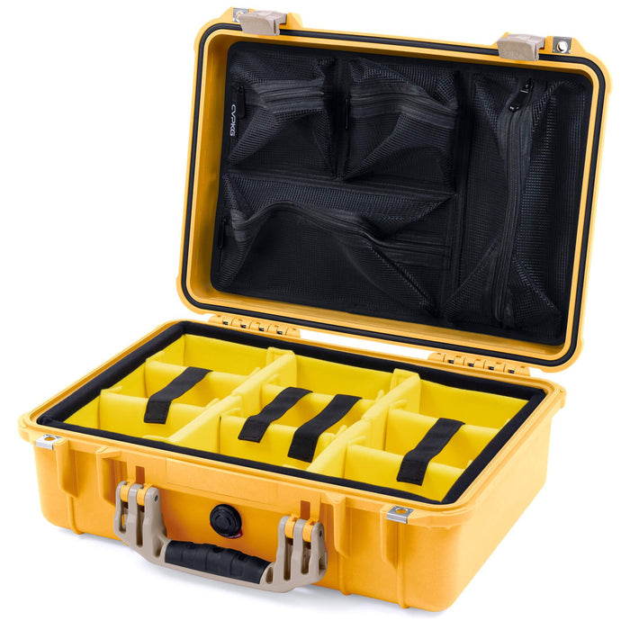 Yellow Padded Microfiber Dividers / Mesh Lid Organizer
