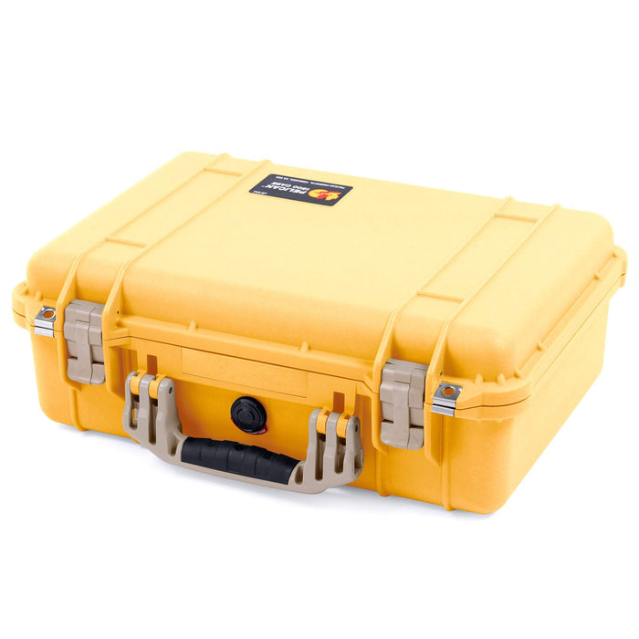 Pelican 1500 Case - Yellow & Desert Tan