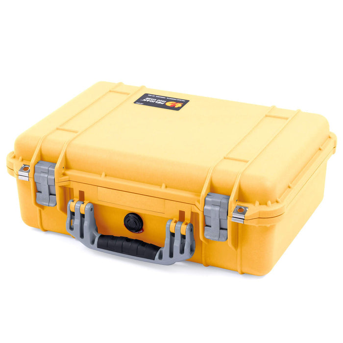 Pelican 1500 Case - Yellow & Silver