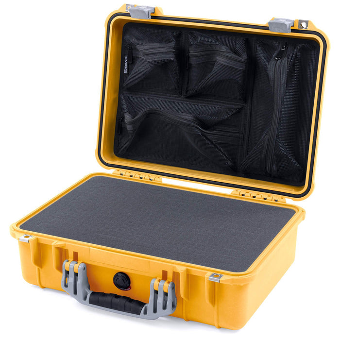 Pelican 1500 Case - Yellow & Silver