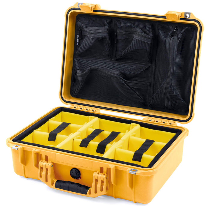 Yellow Padded Microfiber Dividers / Mesh Lid Organizer
