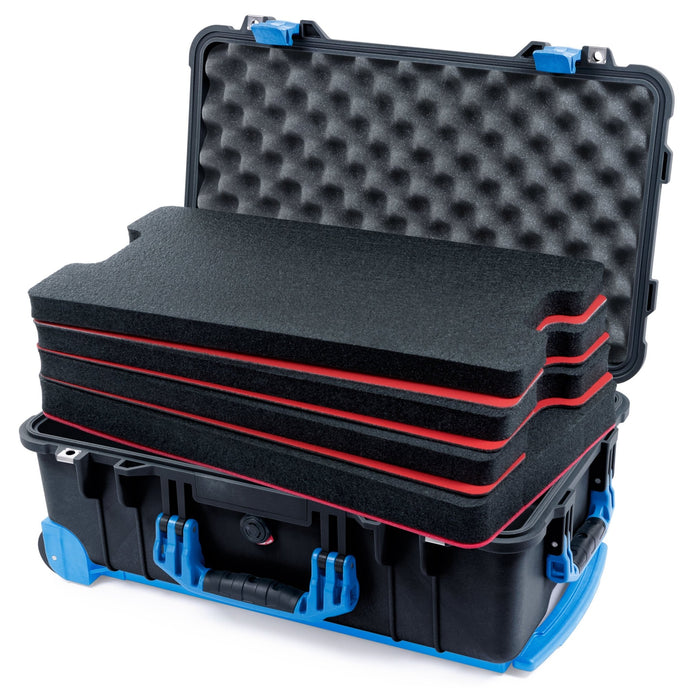 Pelican 1510 Case - Black & Blue Trolley - DIY Tool Foam Kit / Convolute Lid Foam