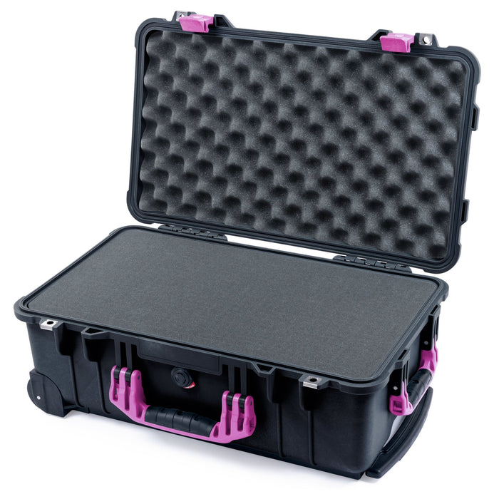 Pelican 1510 Case - Black & Magenta - Pick & Pluck Foam / Convolute Lid Foam