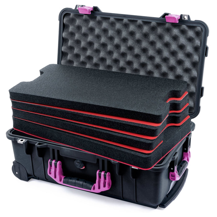 Pelican 1510 Case - Black & Magenta - DIY Tool Foam Kit / Convolute Lid Foam