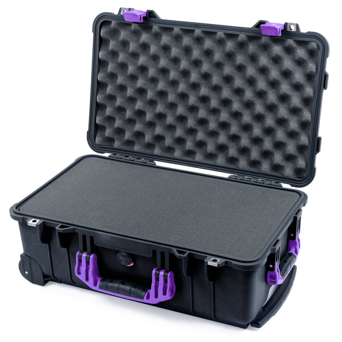 Pelican 1510 Case - Black & Purple - Pick & Pluck Foam / Convolute Lid Foam