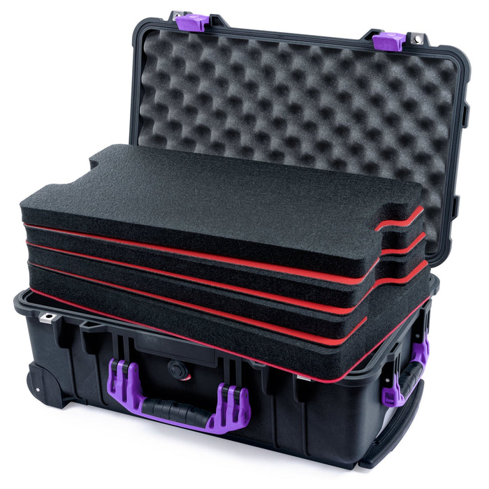 Pelican 1510 Case - Black & Purple - DIY Tool Foam Kit / Convolute Lid Foam