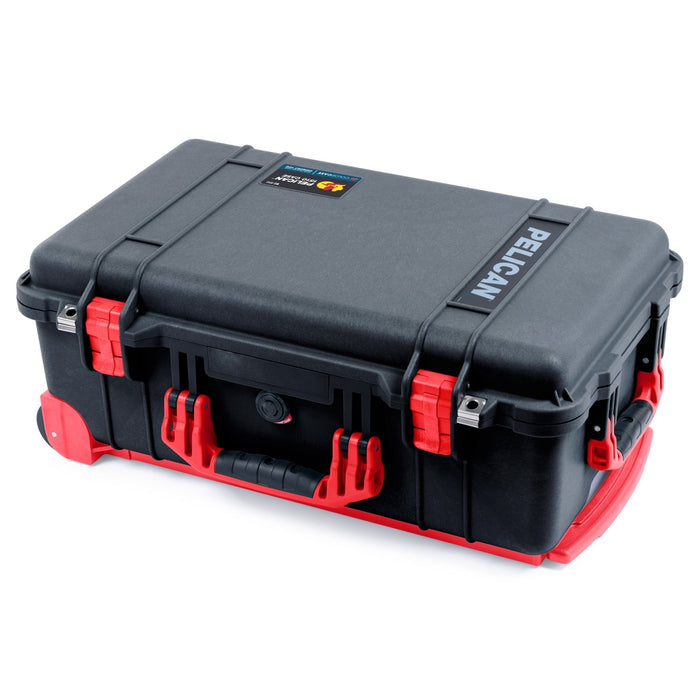 Black Pelican 1510 Case w/ Red Handles, Latches and Trolley
