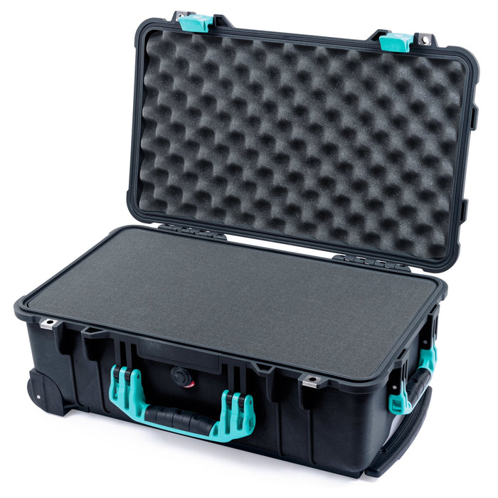 Pelican 1510 Case - Black & Teal - Pick & Pluck Foam / Convolute Lid Foam