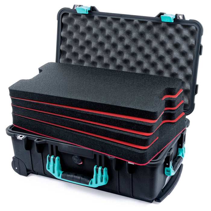 Pelican 1510 Case - Black & Teal - DIY Tool Foam Kit / Convolute Lid Foam