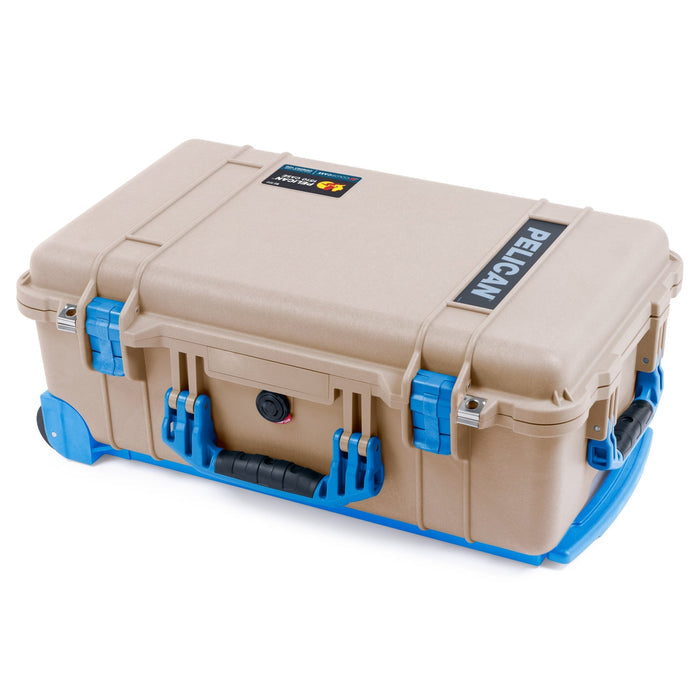 Pelican 1510 Case - Desert Tan & Blue Trolley - Empty (Case Only)