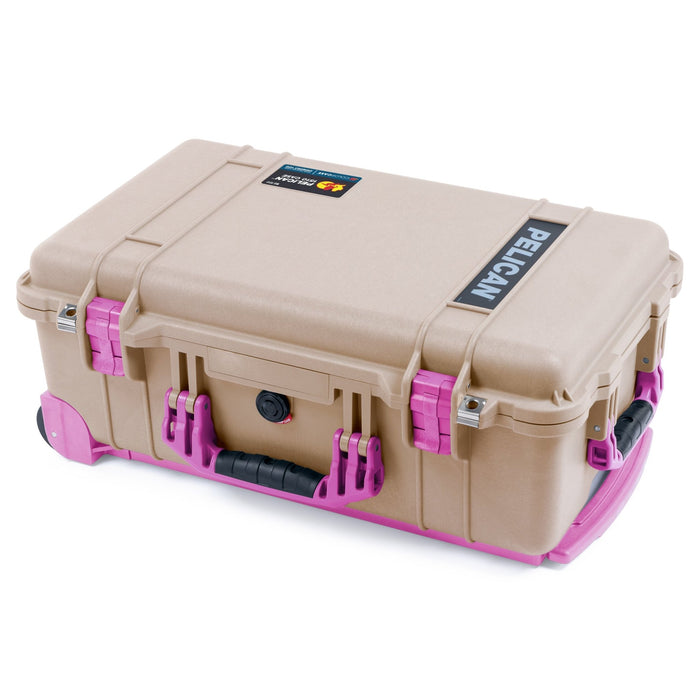 Pelican 1510 Case - Desert Tan & Magenta Trolley - Empty (Case Only)