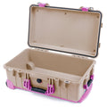 Pelican 1510 Case - Desert Tan & Magenta Trolley - Empty (Case Only)