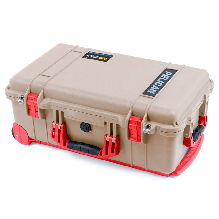 Pelican 1510 Case - Desert Tan & Red Trolley - Empty (Case Only)