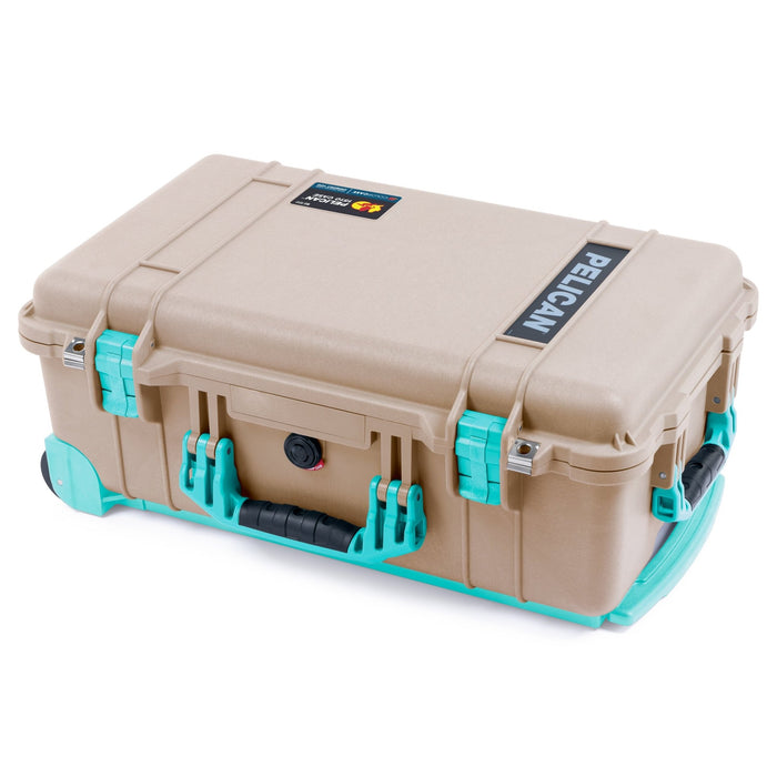 Pelican 1510 Case - Desert Tan & Teal Trolley - Empty (Case Only)