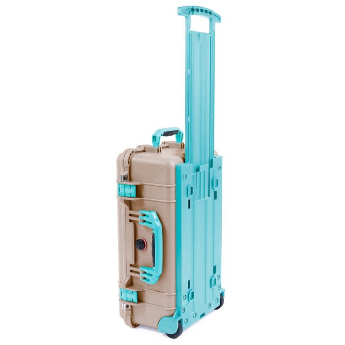 Pelican 1510 Case - Desert Tan & Teal Trolley - Empty (Case Only)