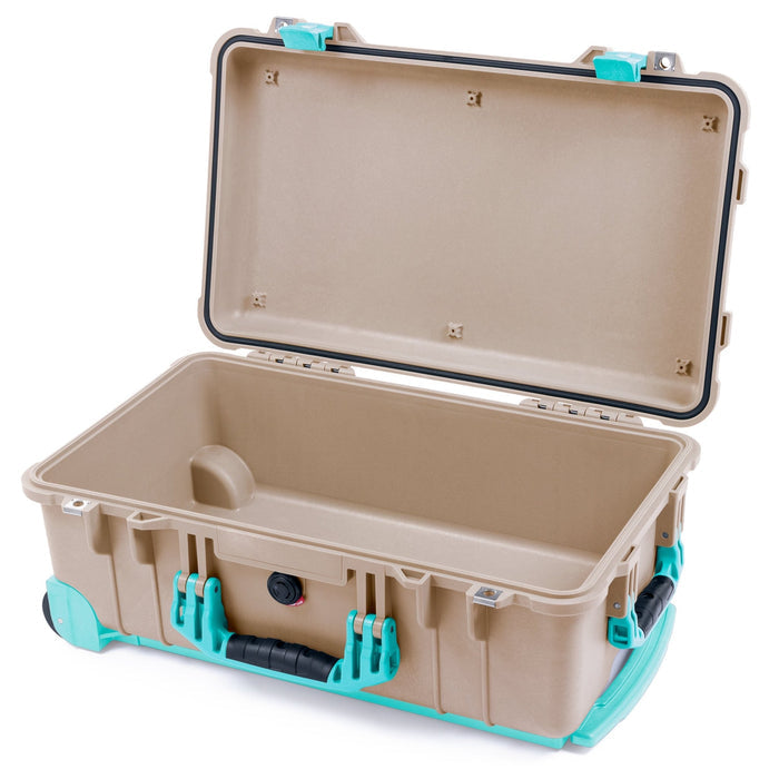 Pelican 1510 Case - Desert Tan & Teal Trolley - Empty (Case Only)