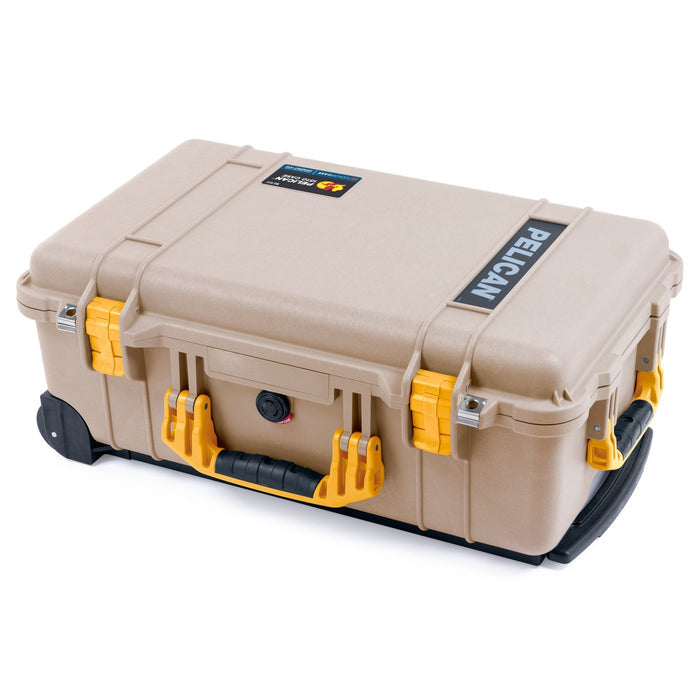 Pelican 1510 Case - Desert Tan & Yellow Trolley - Empty (Case Only)