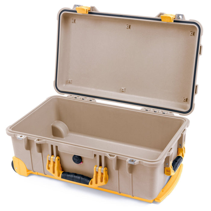 Pelican 1510 Case - Desert Tan & Yellow Trolley - Empty (Case Only)