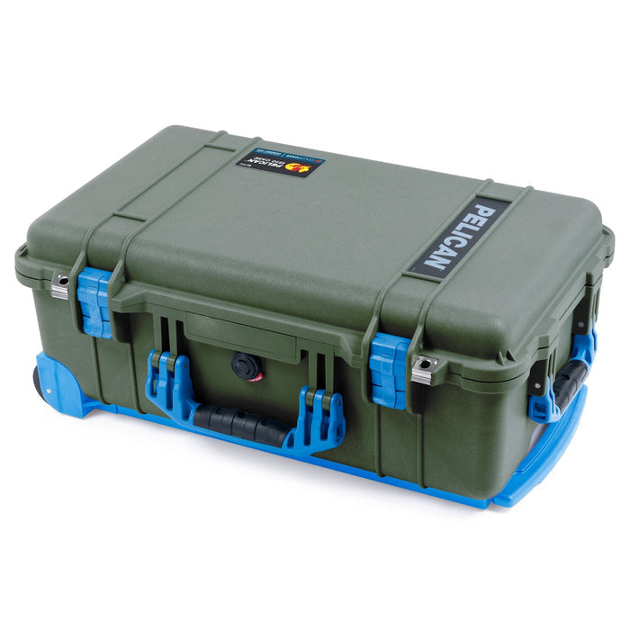 Pelican 1510 Case - OD Green & Blue Trolley - Empty (Case Only)