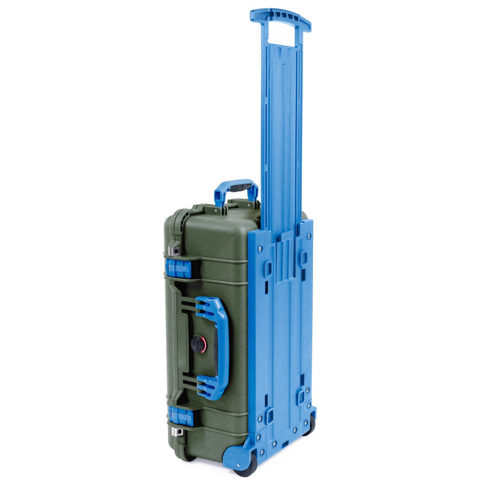 Pelican 1510 Case - OD Green & Blue Trolley - Empty (Case Only)