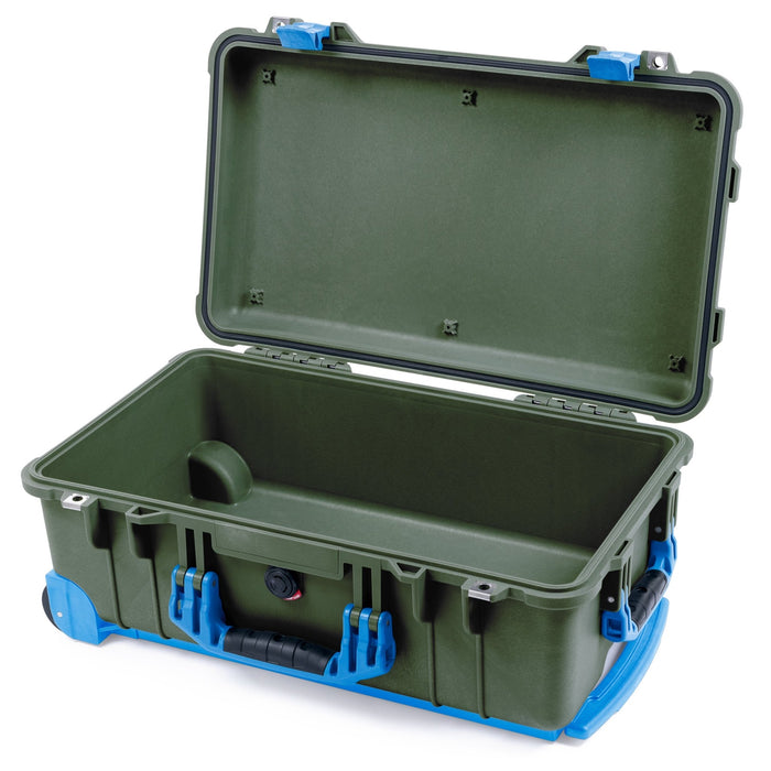 Pelican 1510 Case - OD Green & Blue Trolley - Empty (Case Only)