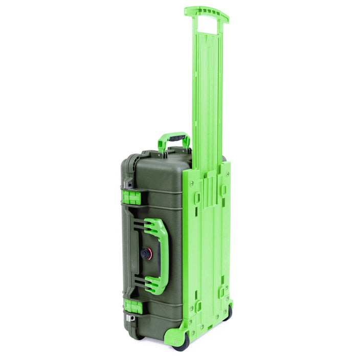 Pelican 1510 Case - OD Green & Lime Green Trolley - Empty (Case Only)