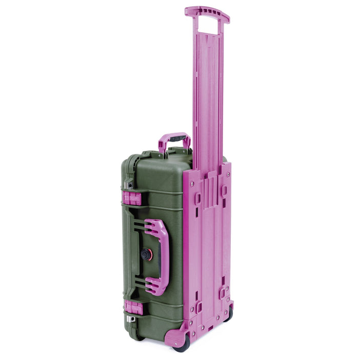 Pelican 1510 Case - OD Green & Magenta Trolley - Empty (Case Only)
