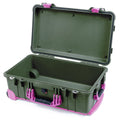 Pelican 1510 Case - OD Green & Magenta Trolley - Empty (Case Only)