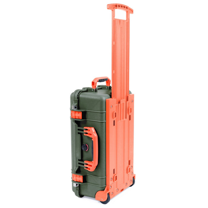 Pelican 1510 Case - OD Green & Orange Trolley - Empty (Case Only)