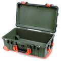 Pelican 1510 Case - OD Green & Orange Trolley - Empty (Case Only)
