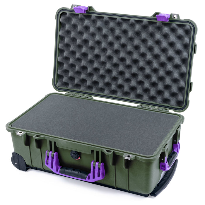 Pelican 1510 Case - OD Green & Purple - Pick & Pluck Foam / Convolute Lid Foam