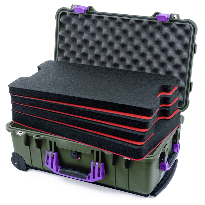 Pelican 1510 Case - OD Green & Purple - DIY Tool Foam Kit / Convolute Lid Foam