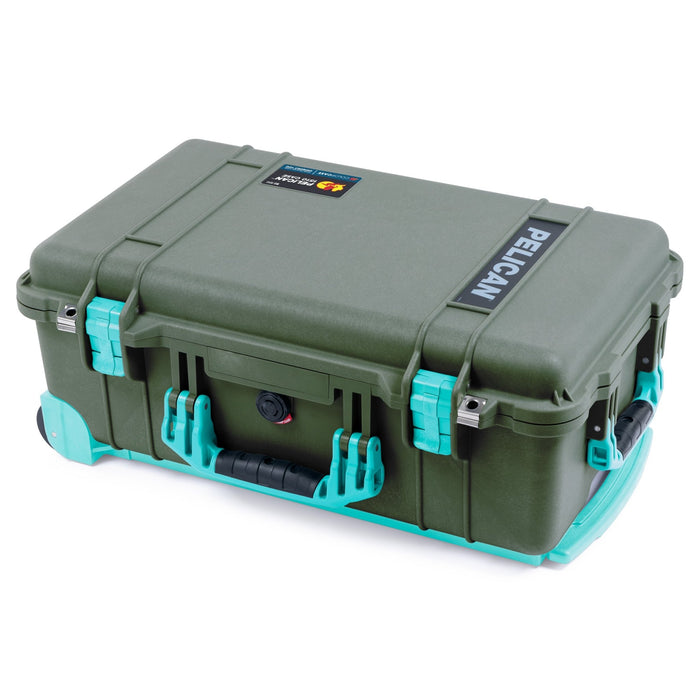 Pelican 1510 Case - OD Green & Teal Trolley - Empty (Case Only)