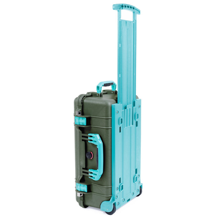 Pelican 1510 Case - OD Green & Teal Trolley - Empty (Case Only)