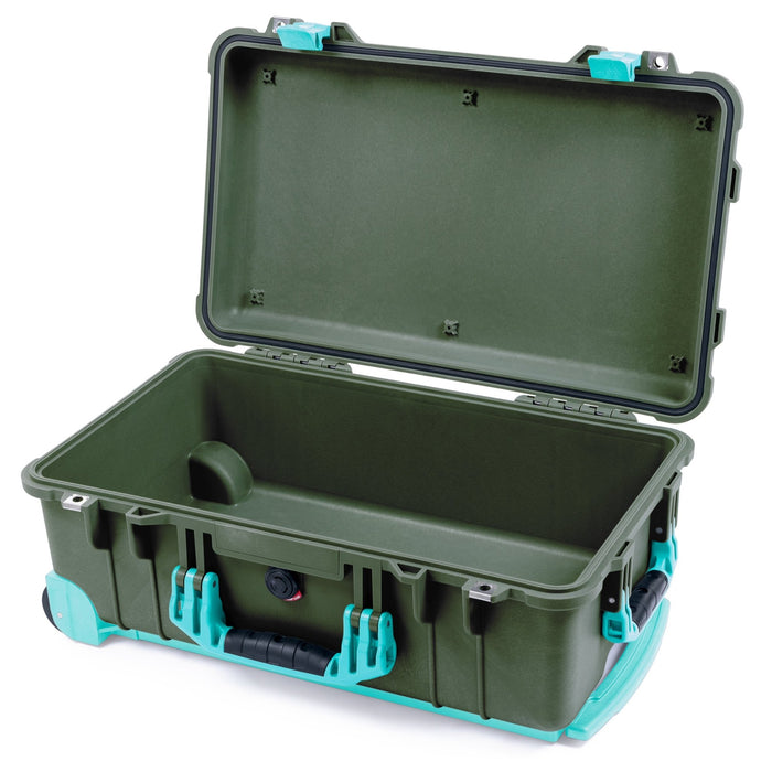 Pelican 1510 Case - OD Green & Teal Trolley - Empty (Case Only)