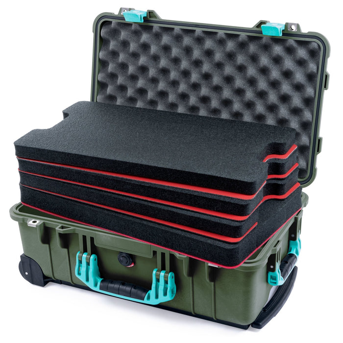 Pelican 1510 Case - OD Green & Teal - DIY Tool Foam Kit / Convolute Lid Foam