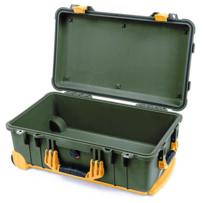 Pelican 1510 Case - OD Green & Yellow Trolley - Empty (Case Only)