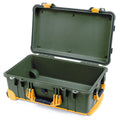 Pelican 1510 Case - OD Green & Yellow Trolley - Empty (Case Only)