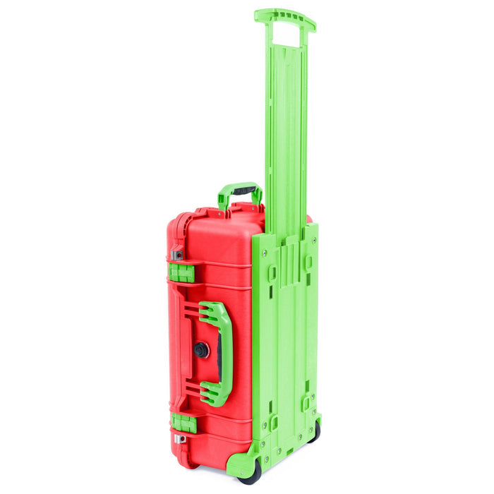 Pelican 1510 Case - Red & Lime Green Trolley - Empty (Case Only)