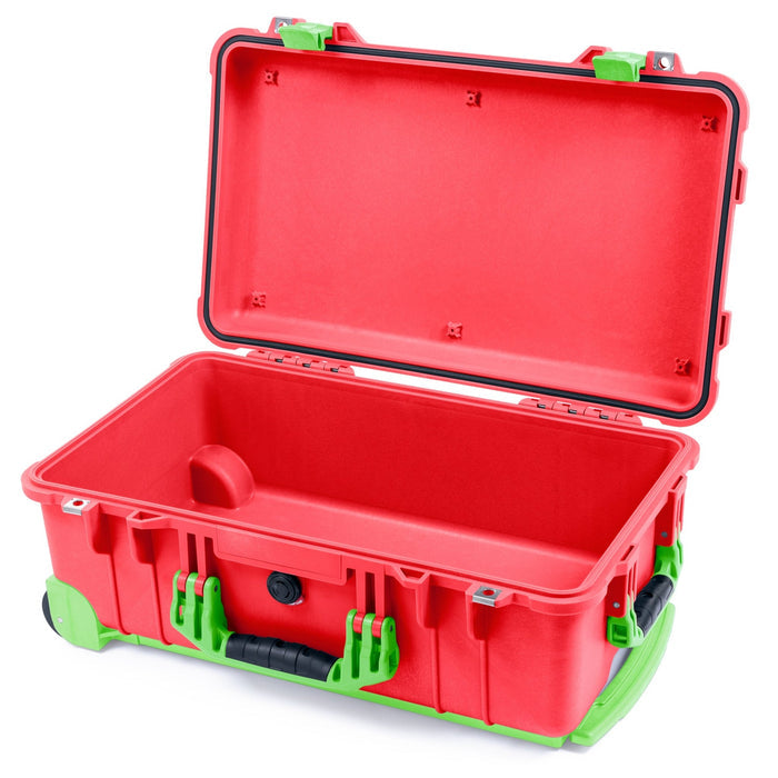Pelican 1510 Case - Red & Lime Green Trolley - Empty (Case Only)