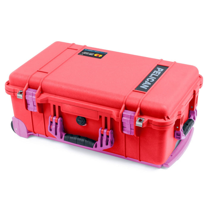 Pelican 1510 Case - Red & Magenta Trolley - Empty (Case Only)