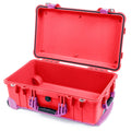 Pelican 1510 Case - Red & Magenta Trolley - Empty (Case Only)