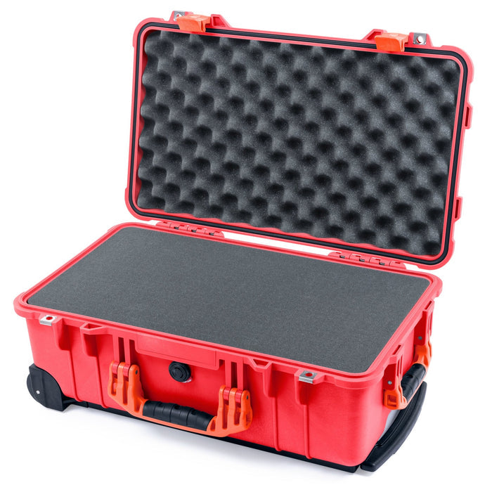 Pelican 1510 Case - Red & Orange - Pick & Pluck Foam / Convolute Lid Foam