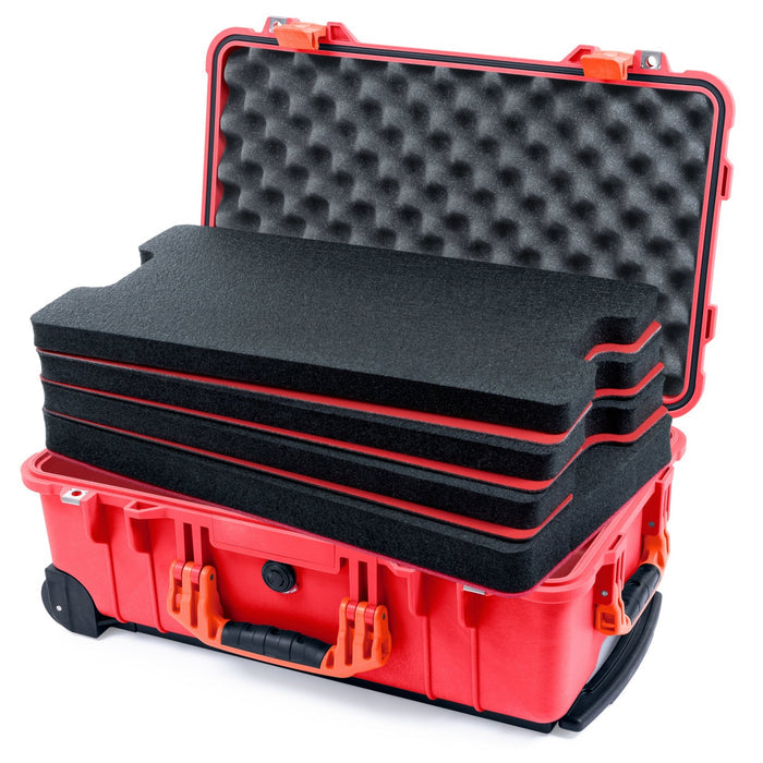 Pelican 1510 Case - Red & Orange - DIY Tool Foam Kit / Convolute Lid Foam