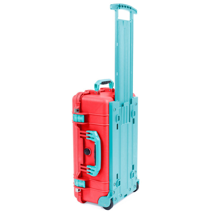 Pelican 1510 Case - Red & Teal Trolley - Empty (Case Only)