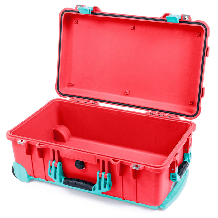 Pelican 1510 Case - Red & Teal Trolley - Empty (Case Only)