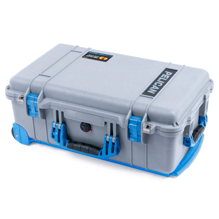 Pelican 1510 Case - Silver & Blue Trolley - Empty (Case Only)